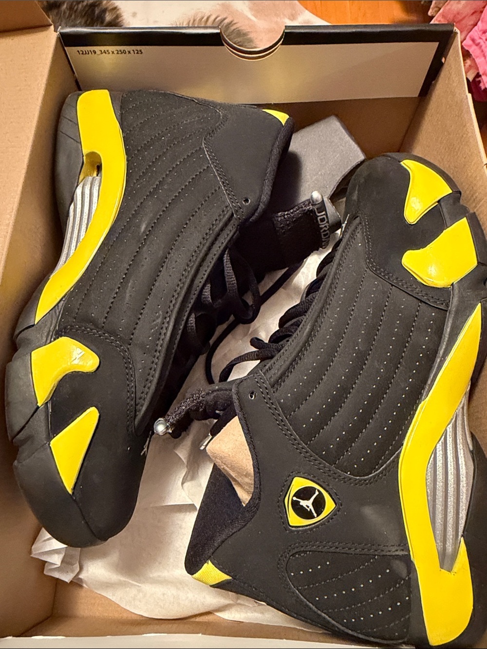 Jordan Men’s Black and Yellow Basketball Sneakers